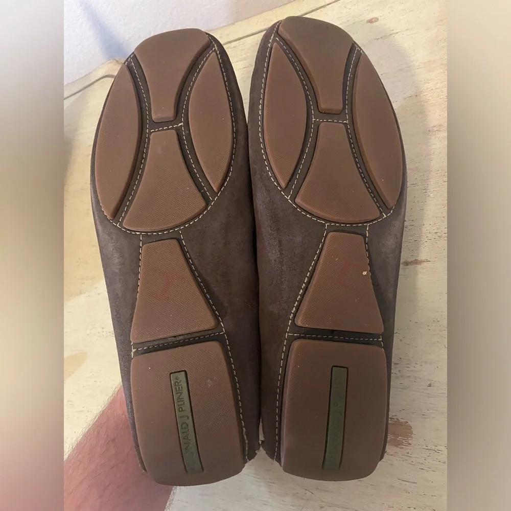 DONALD J. PLINER Made in Italy Nubuck Penny Vamp Driving Loafer in Brown 10 $265 - Picture 7 of 7